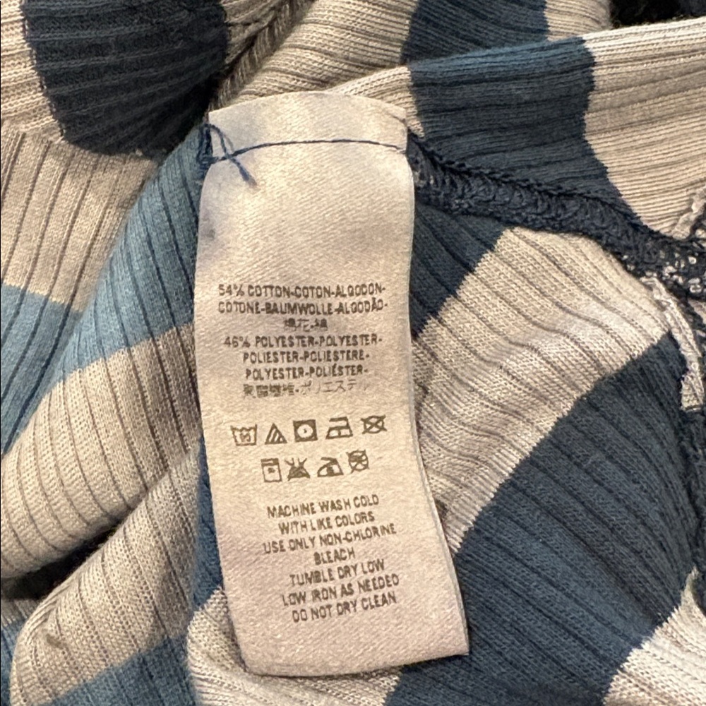 Free People Blue Striped Sleeveless Raw Edge Top S - Picture 6 of 7